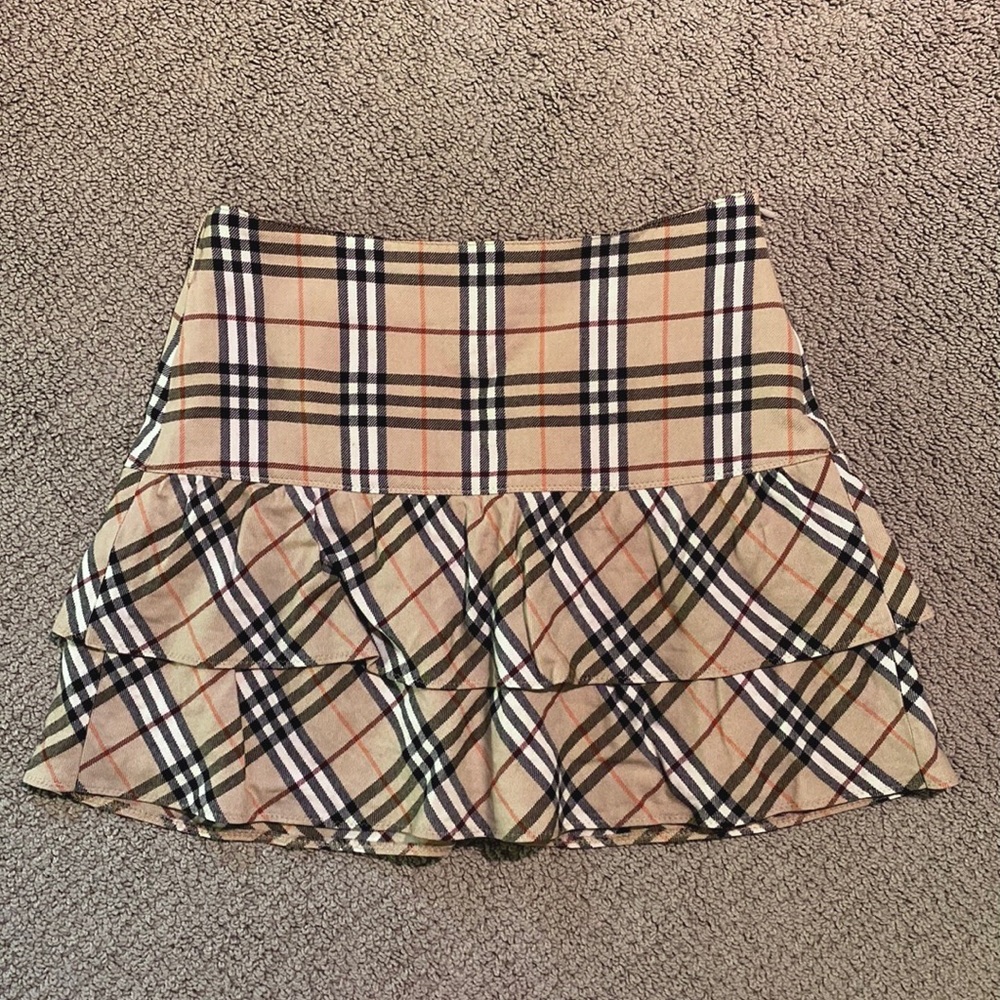 Authentic Burberry Blue Label Japan plaid tiered mini skirt 38 or 4
